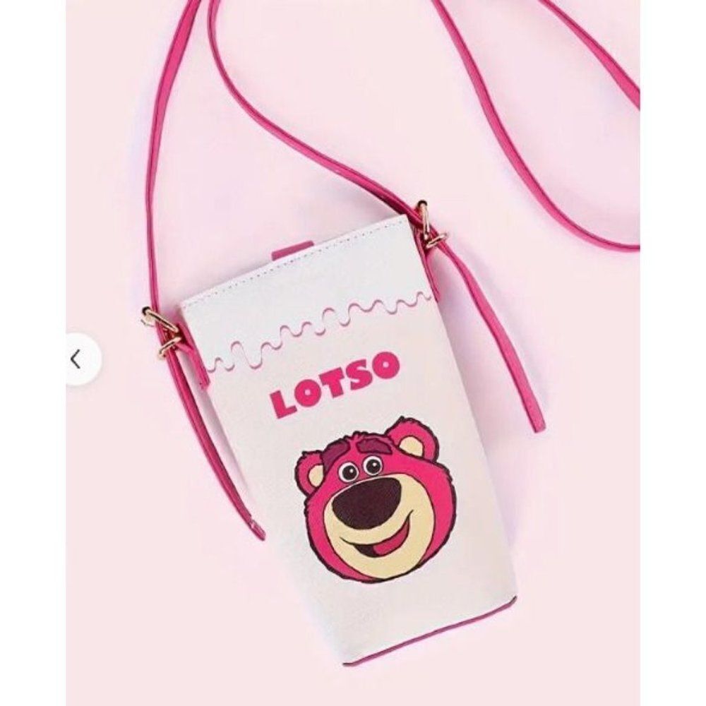 Disney Water Bottle / phone,โetcโ Holder With adjustable Strap NEW Lotso
